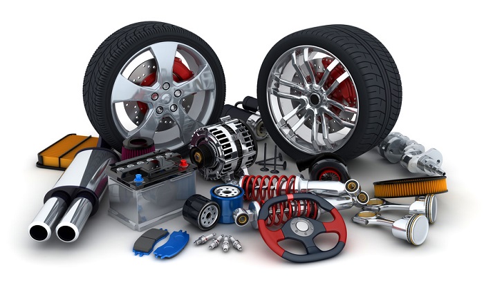 Assortment of car parts